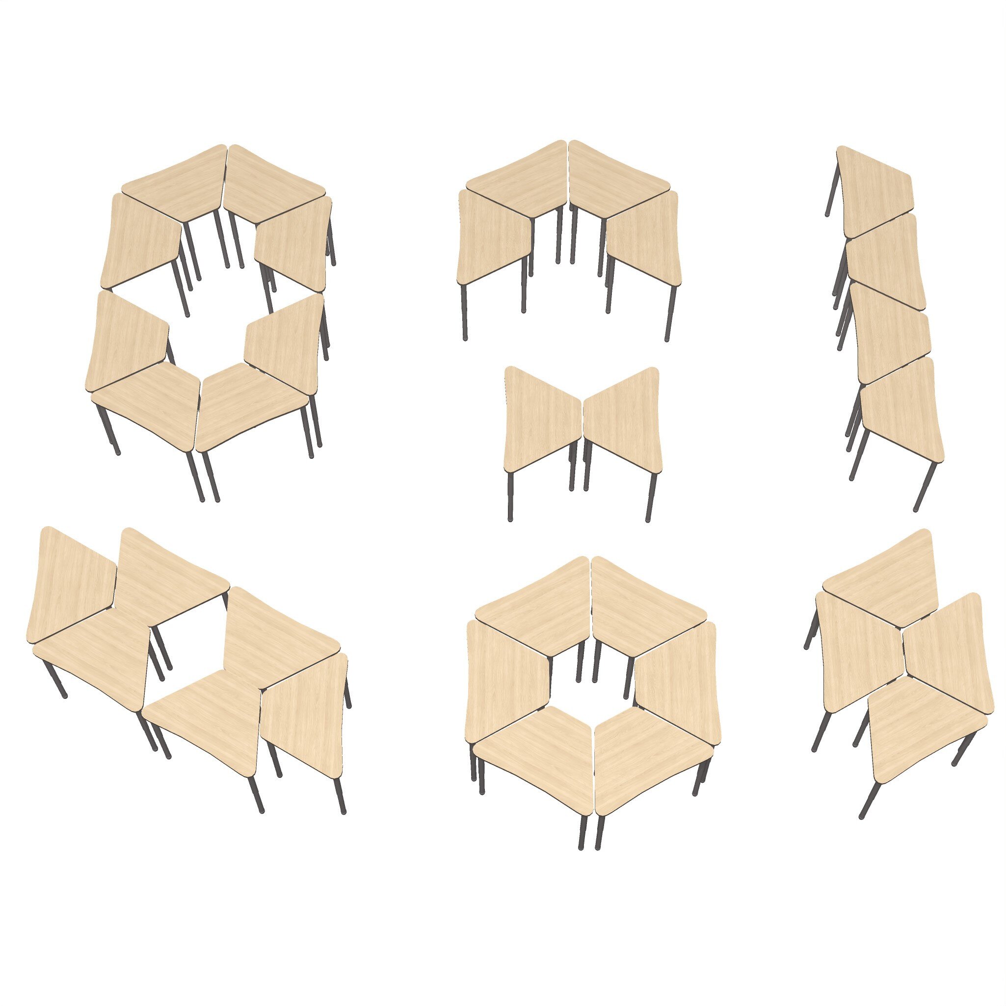 Trapezoid 6 Shape Desks_SQ